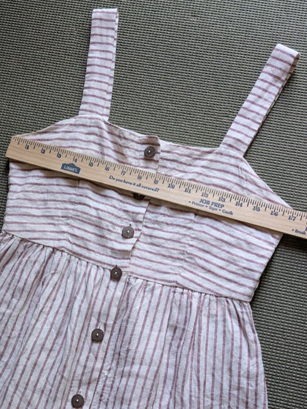 Artisan NY Linen Jumper Dress Red White Stripes Button Front Lagen Look Sz:4 - Picture 10 of 14